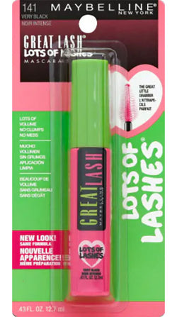 MAYBELLINE Great Lash LOTS of Lashes Mascara, 141 Very Black